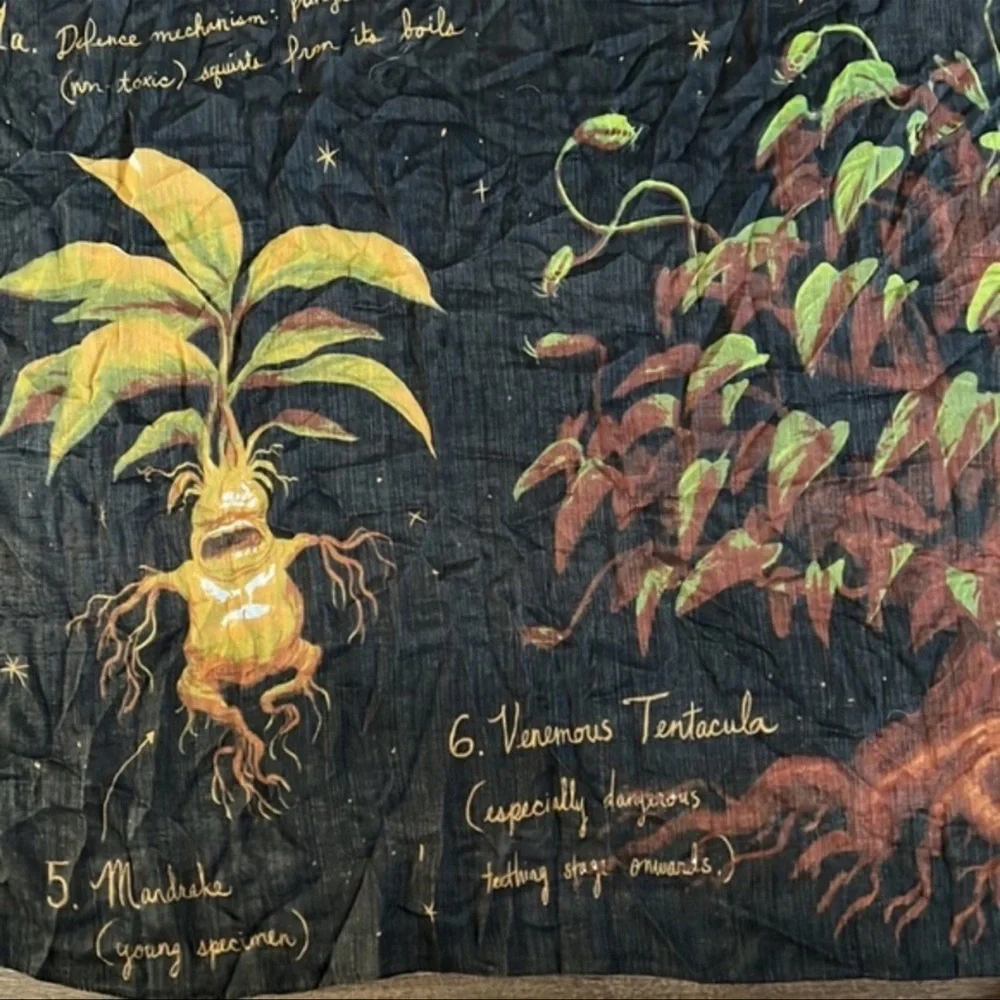 Harry Potter Herbology 101 Wall Tapestry NEW in Pkg 60 x 60